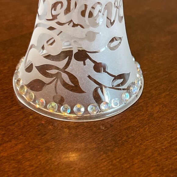 Lenox Glass Angel Ornament Wings & Frosted Joyous Tidings Series 6" - Picture 7 of 14